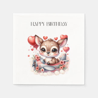シカのパイロット 誕生日 スタンダードカクテルナプキン