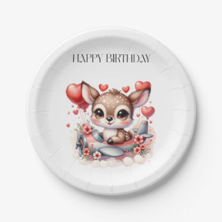 シカのパイロット 誕生日 ペーパープレート