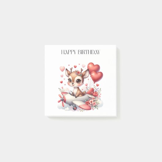 シカのパイロット 誕生日 ポストイット (正面)