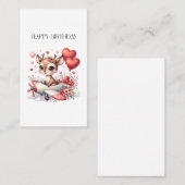 シカのパイロット 誕生日 名刺 (正面/裏面)