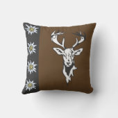 シカのヘッド高山のEdelweissのアメリカ人のMoJoの枕 クッション (裏面)