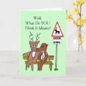 シカの交差か接吻(イギリス) カード (黄色い花)