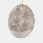 シカの休日のオーナメントとのスタイリッシュな冬の景色 セラミックオーナメント (右)