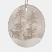シカの休日のオーナメントとのスタイリッシュな冬の景色 セラミックオーナメント (左)