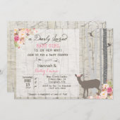 シカの女の子のベビーシャワーの招待状 招待状 (正面/裏面)