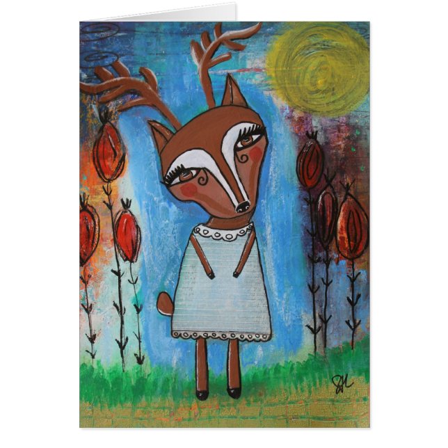 シカの女の子の空白のなカード (正面)