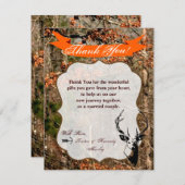 シカの木びき台の頭部カムを捜す4x5平らなサンキューカード サンキューカード (正面/裏面)