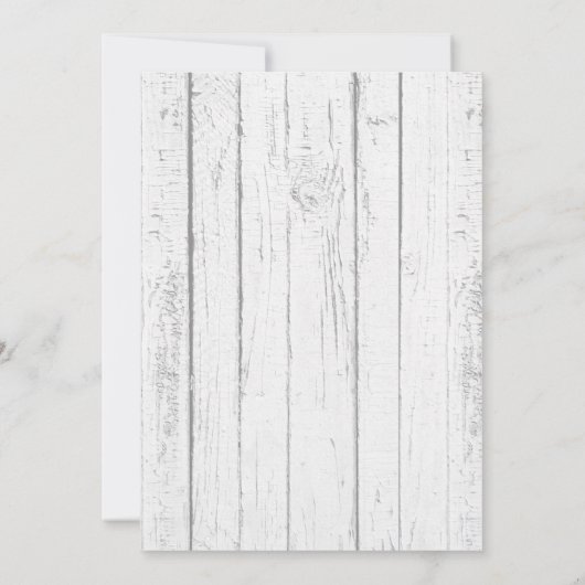 シカの枝角の白い木製のベビーシャワーの招待状 招待状 (裏面)