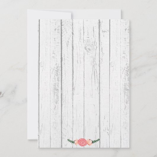 シカの枝角の白い木製のベビーシャワーの招待状 招待状 (裏面)