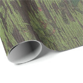 シカの格子縞の素朴な緑の休日の包装紙 ラッピングペーパー (ロールコーナー)