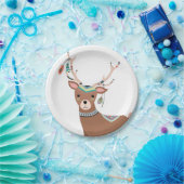 シカの森林森林誕生日のBohoの種族のベビー ペーパープレート (パーティー)