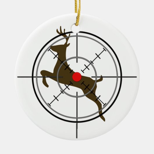 シカの狩りのクリスマスのオーナメント セラミックオーナメント (正面)