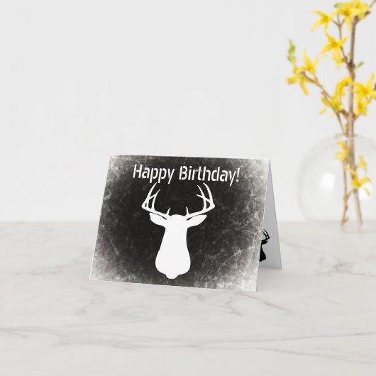 シカの狩りのバースデー・カード カード (黄色い花)