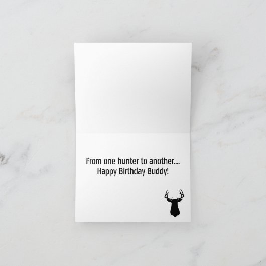 シカの狩りのバースデー・カード カード (内部)