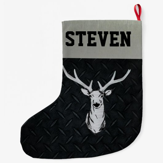シカの狩りの人のクリスマスのストッキング ラージクリスマスストッキング (裏面)