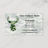 シカの狩りの迷彩柄の木びき台 名刺 (裏面)