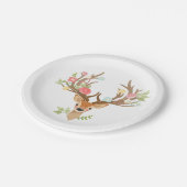 シカの紙皿のベビーシャワーの森林(雄ジカの)枝角 ペーパープレート (アングル)
