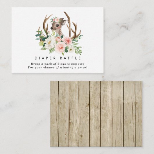 シカの素朴な花のおむつのラッフルのエンクロージャカード エンクロージャーカード (正面/裏面)