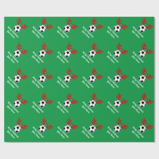 シカの角のサおもしろいッカーボールクリスマスホリデー ラッピングペーパー (フラット)