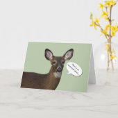 シカの誕生日の挨拶状 カード (黄色い花)