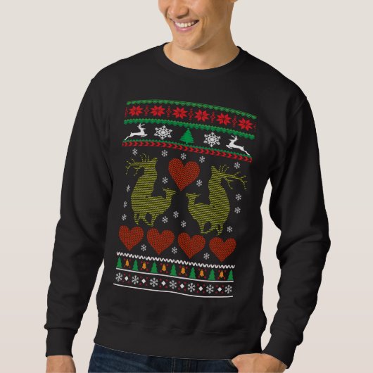 シカの醜いクリスマスプレゼント スウェットシャツ (正面)