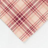 シカの雄鹿のシルエットの格子縞|のピンクのチャコールグレー フリースブランケット (角)