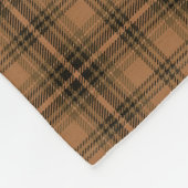 シカの雄鹿のシルエットの格子縞|の茶色の赤 フリースブランケット (角)