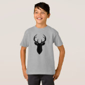 シカの頭の角　田舎風モダン Tシャツ (正面フル)