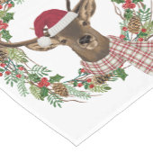 シカの頭部が付いている水彩画の休日のリース ショートテーブルランナー (コーナー)