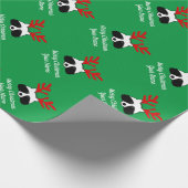 シカの〔雄ジカの〕枝角おもしろいを持つタヌキ ラッピングペーパー (角)