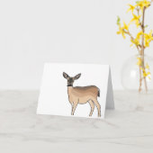 シカのStacheのメッセージカード! カード (黄色い花)