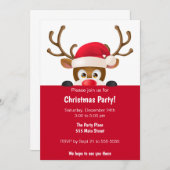 シカはクリスマスのパーティの招待状をからかいます 招待状 (正面/裏面)