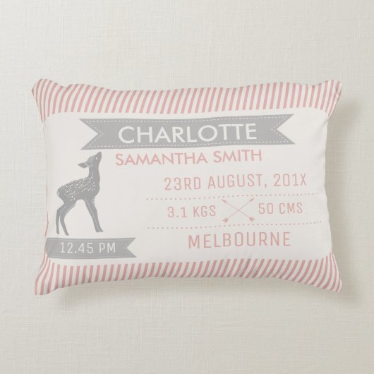 シカまたはファウヌスの誕生の発表のクッション アクセントクッション (正面)