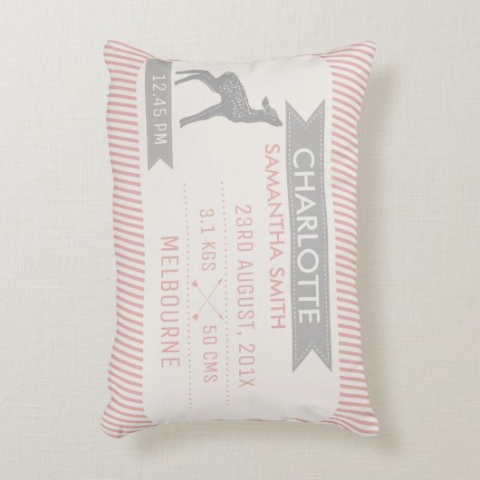 シカまたはファウヌスの誕生の発表のクッション アクセントクッション (正面(垂直))