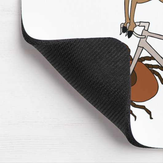 シカカチカチの車輪が付いているシカの乗馬のバイク マウスパッド (コーナー)