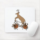 シカカチカチの車輪が付いているシカの乗馬のバイク マウスパッド (マウス)