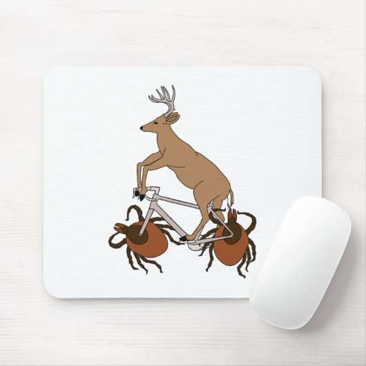 シカカチカチの車輪が付いているシカの乗馬のバイク マウスパッド (マウス)