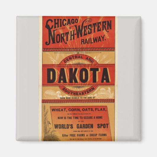 シカゴおよびノースウエスタン鉄道線の地図 マグネット (正面)