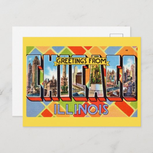 シカゴからのグリーティング ポストカード (正面/裏面)