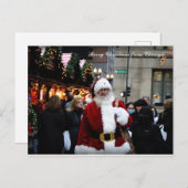 シカゴからメリークリスマス/サンタ シーズンポストカード (正面/裏面)