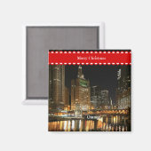 シカゴから聖降誕祭お目出度う マグネット (正面/裏面)