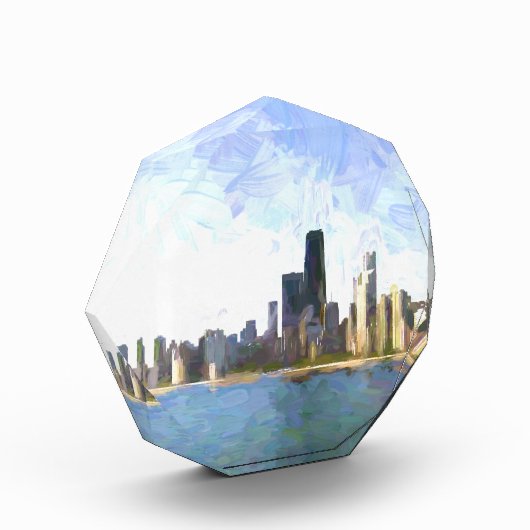 シカゴが液化絵を描した フォトブロック (左)