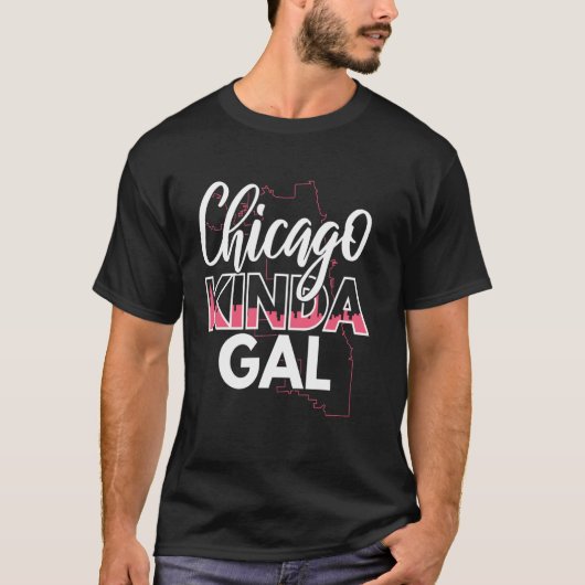 シカゴっぽい女の子 シカゴ プライド スカイライン デザイン Tシャツ (正面)