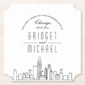 シカゴでの愛 | Deco City Skyline Welcome ペーパーコースター (正面)