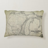 シカゴとノースウェスタン鉄道地図アクセントピロー アクセントクッション (裏面)