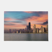 シカゴに沈む深い夕陽 ドアマット (正面)