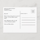 シカゴに移動するYour Words and Photo 案内ポストカード (裏面)