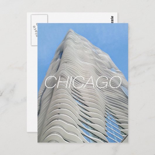 シカゴのアクアタワー ポストカード (正面/裏面)
