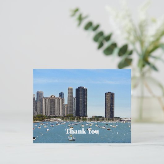 シカゴのウォーターフロントのスカイライン写真 ありがとう ポストカード