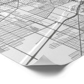 シカゴのグレースケールマップ ポスター (角)